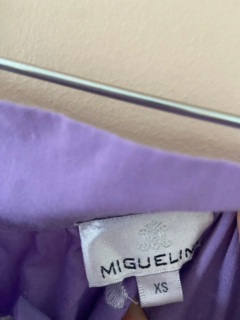Miguelina Aiden  Button Down Embroidered Cotton-voile Maxi Skirt Lilac Size XS - Picture 8 of 10